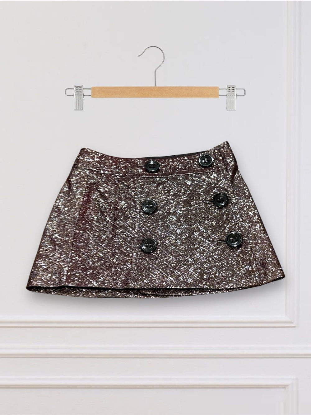 Express Shimmering Silver Mini Skirt